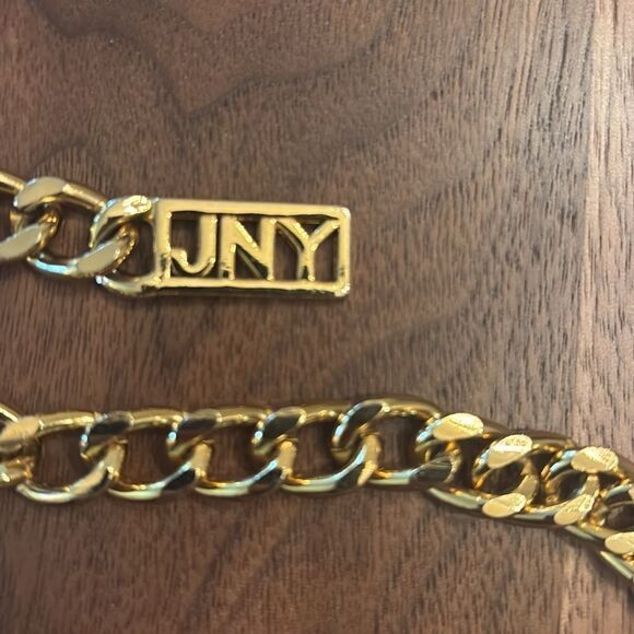 Jones New York Logo Gold Chain Belt